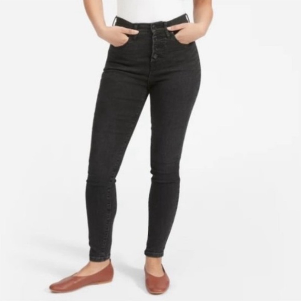 Everlane size 27 Regular washed black button fly high rise jeans